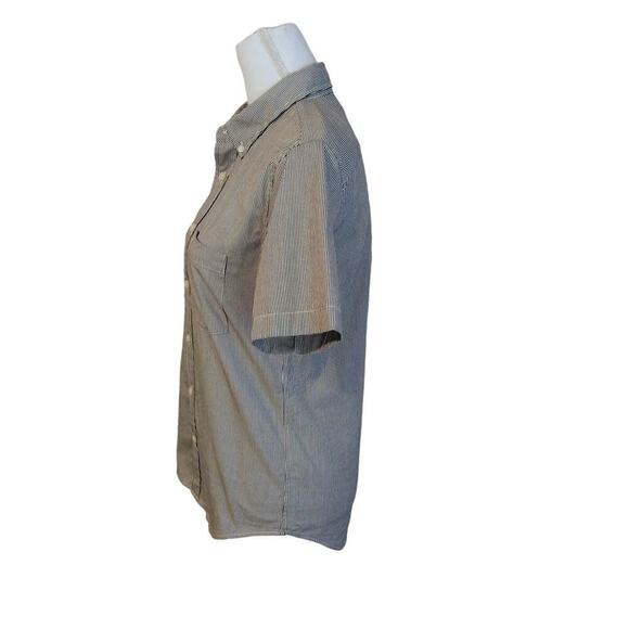 Everlane Pin Striped Button Down Shirt Size XS Navy Cotton Classic Casual Preppy - Picture 5 of 12